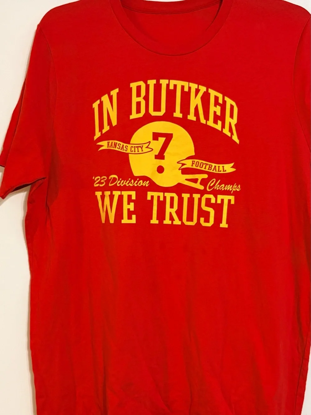 Kansas City 'In Butker We Trust' Red Graphic T-Shirt